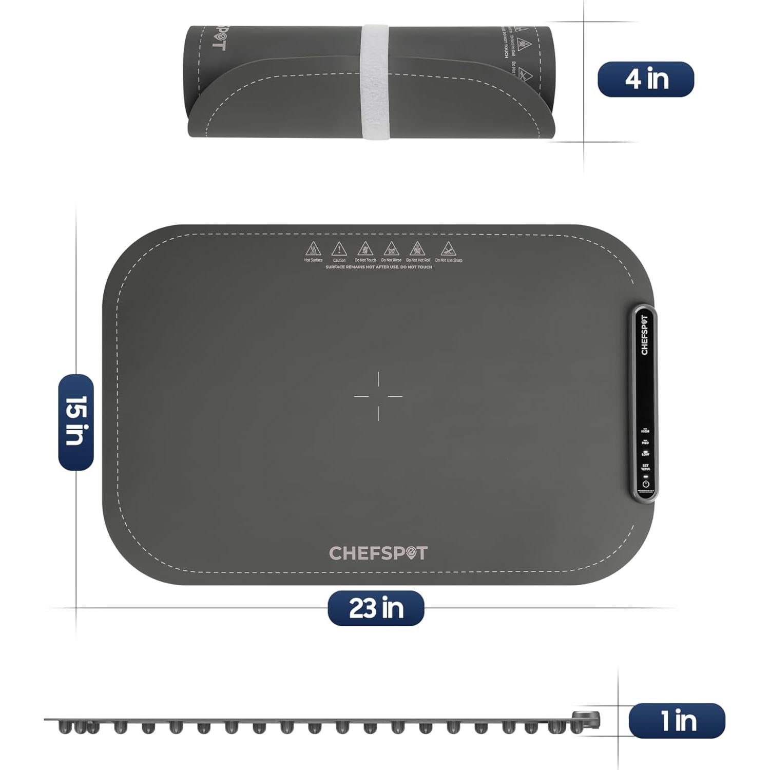 Alfombrilla Calentadora de Comida CHEFSPOT 60.96x38.1 cm Plegable