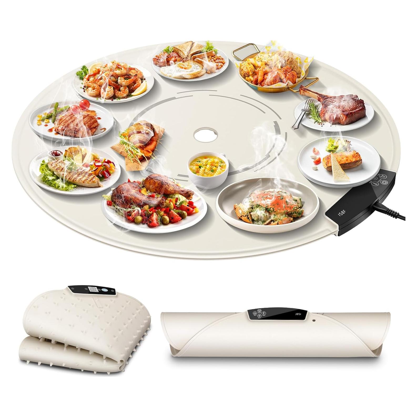 Bandeja Calentadora Eléctrica Wolfwo 65 cm Plegable 9 Niveles