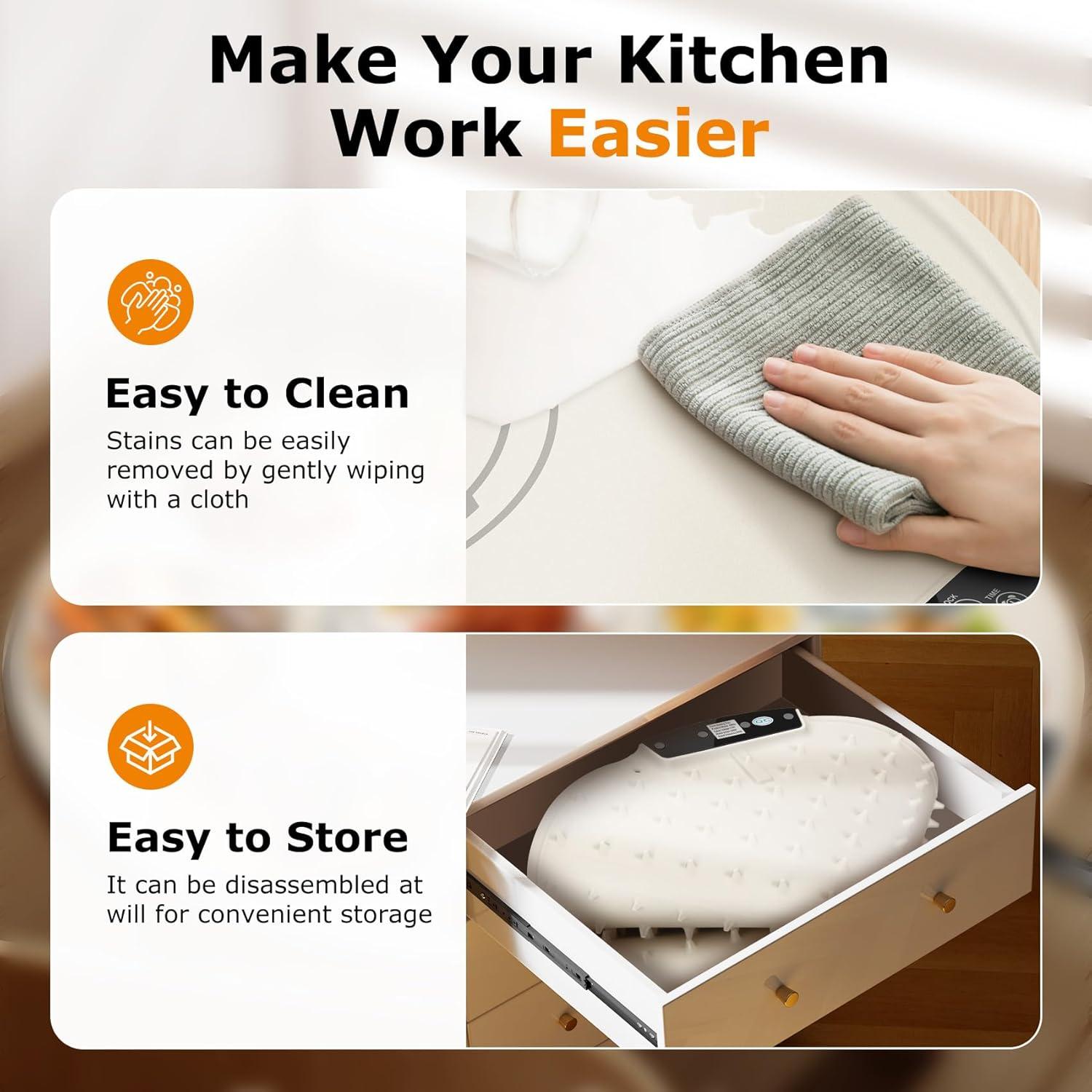 Bandeja Calentadora Eléctrica Wolfwo 65 cm Plegable 9 Niveles