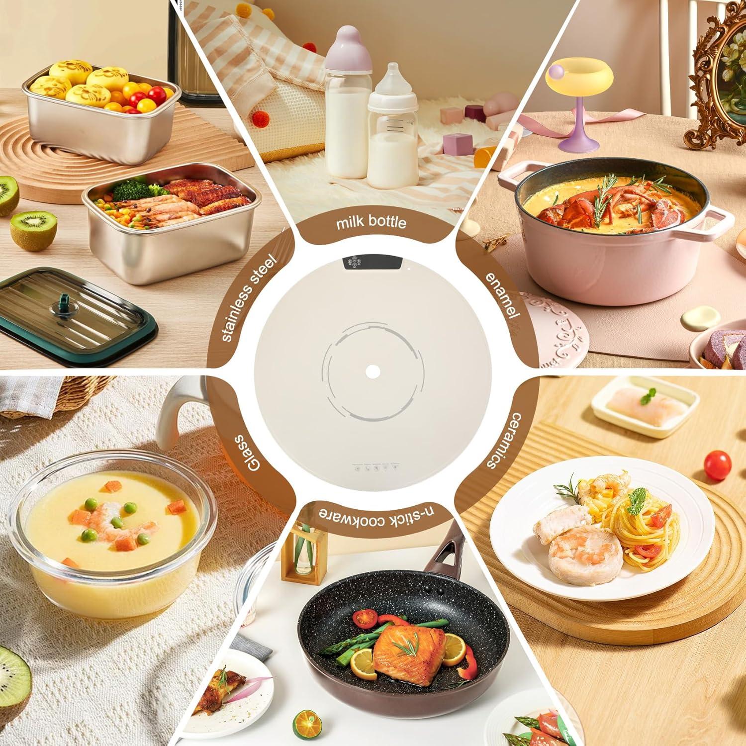 Bandeja Calentadora Eléctrica Wolfwo 65 cm Plegable 9 Niveles