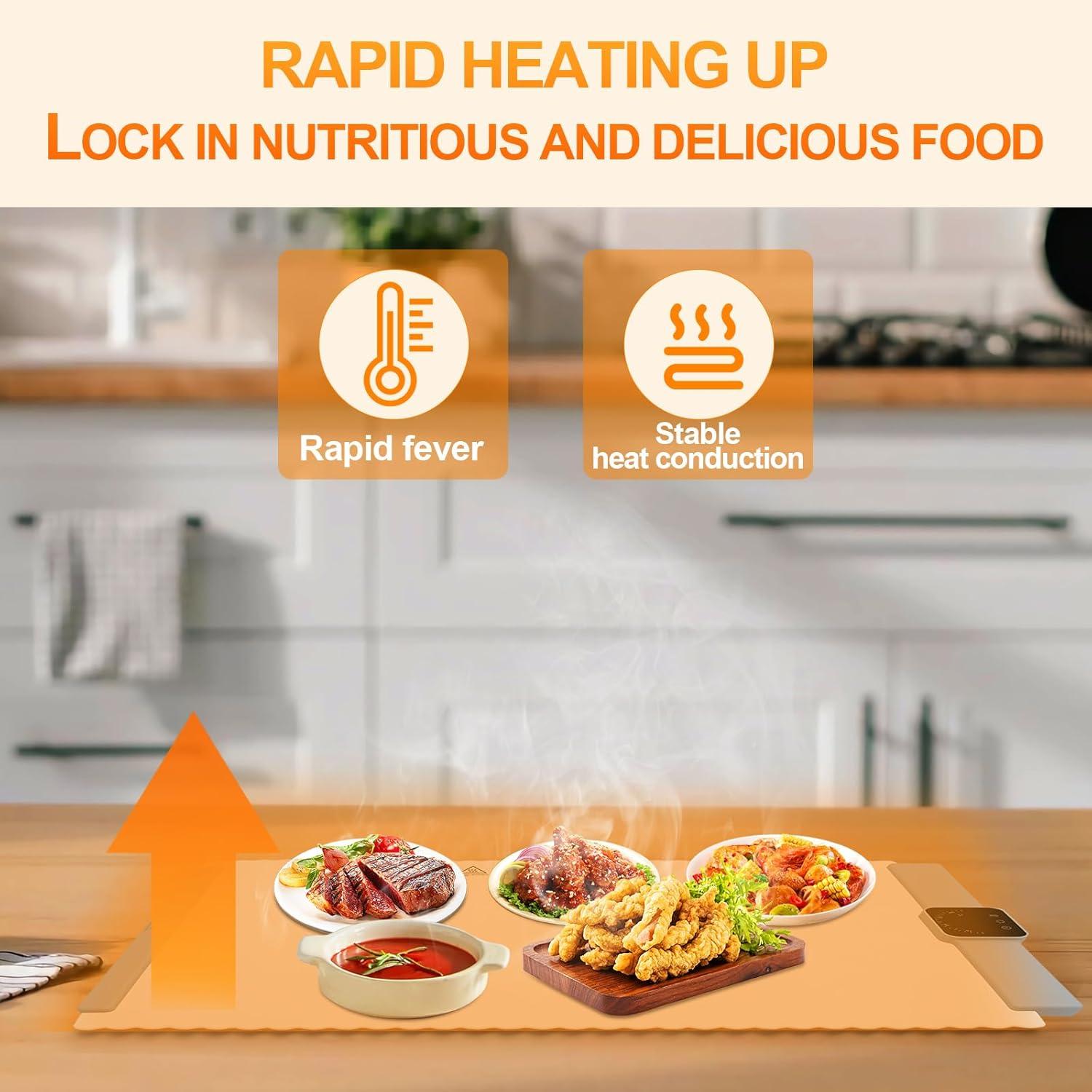 Alfombrilla Calentadora de Comida Paninluo 25x15" 5 Niveles