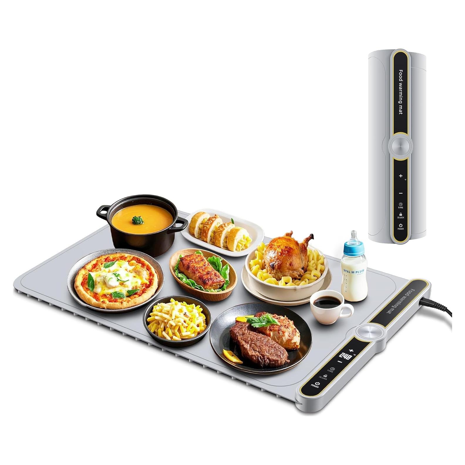 Alfombrilla Calentadora de Comida 61x38cm Gris 9 Temperaturas