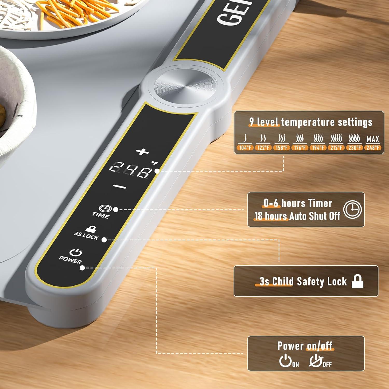 Alfombrilla Calentadora de Comida GENXONE 80x38cm 450W 9 Niveles