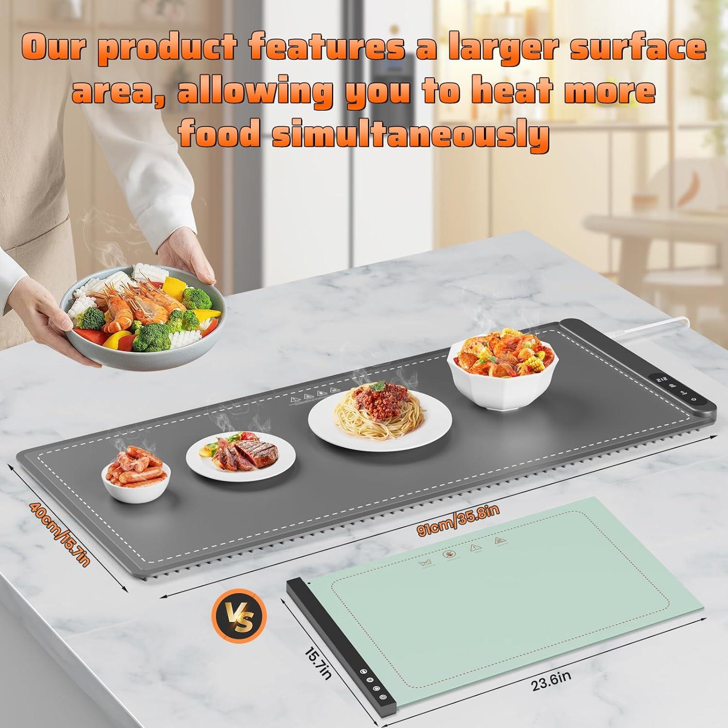 Alfombrilla Calentadora de Comida HYEDSM XL 91.44x40.64cm 6 Niveles