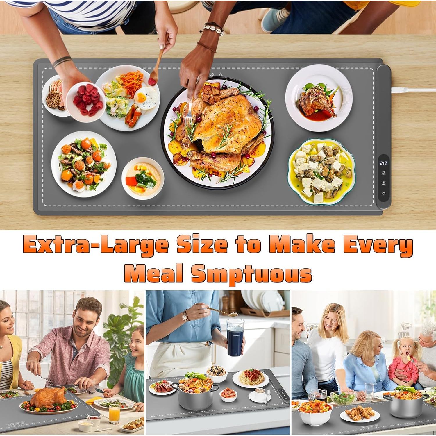 Alfombrilla Calentadora de Comida HYEDSM XL 91.44x40.64cm 6 Niveles