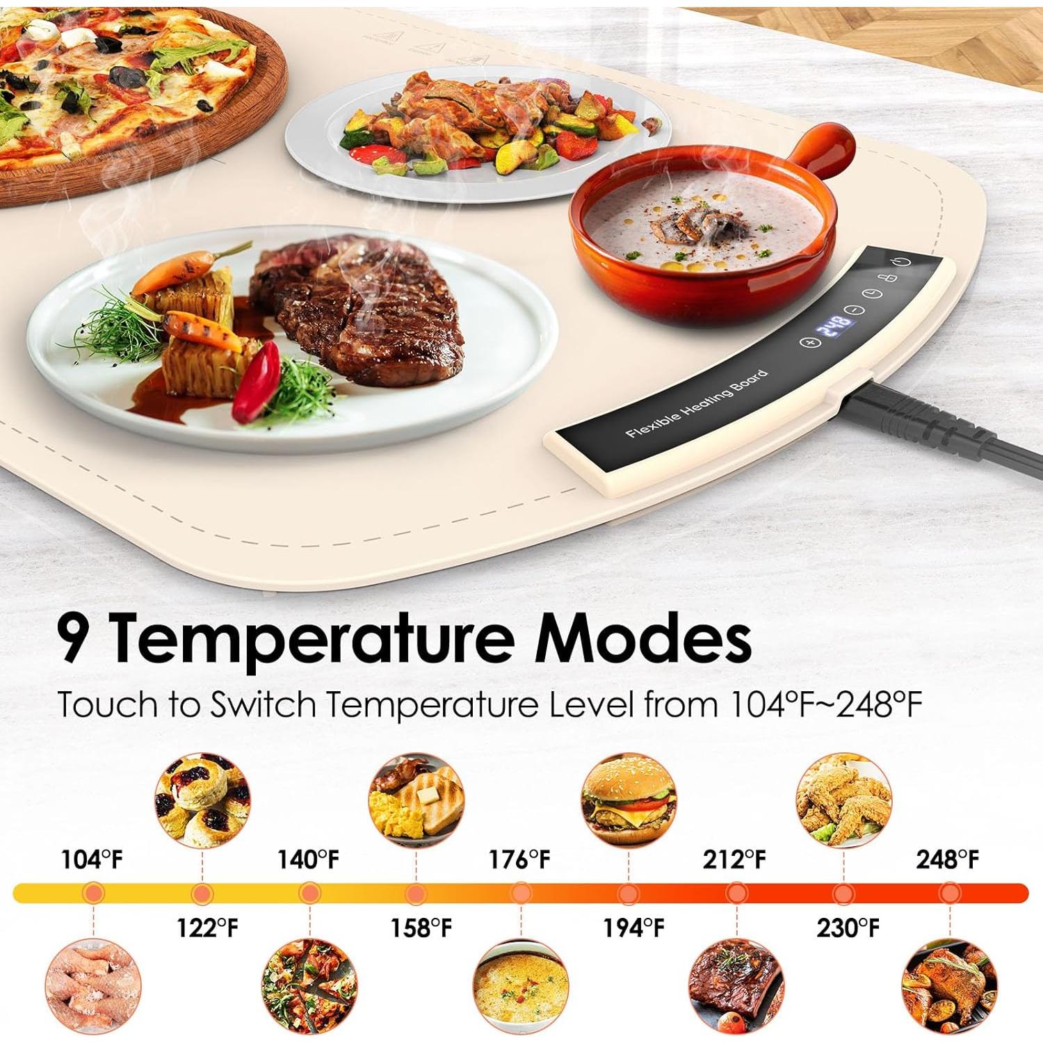 Alfombrilla Calentadora de Comida Coanto 65.5x39.6cm 9 Niveles