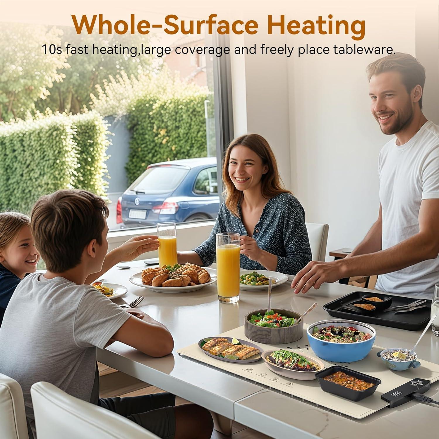 Alfombrilla Calentadora de Comida IUIPI 60x40cm 7 Niveles Temperatura