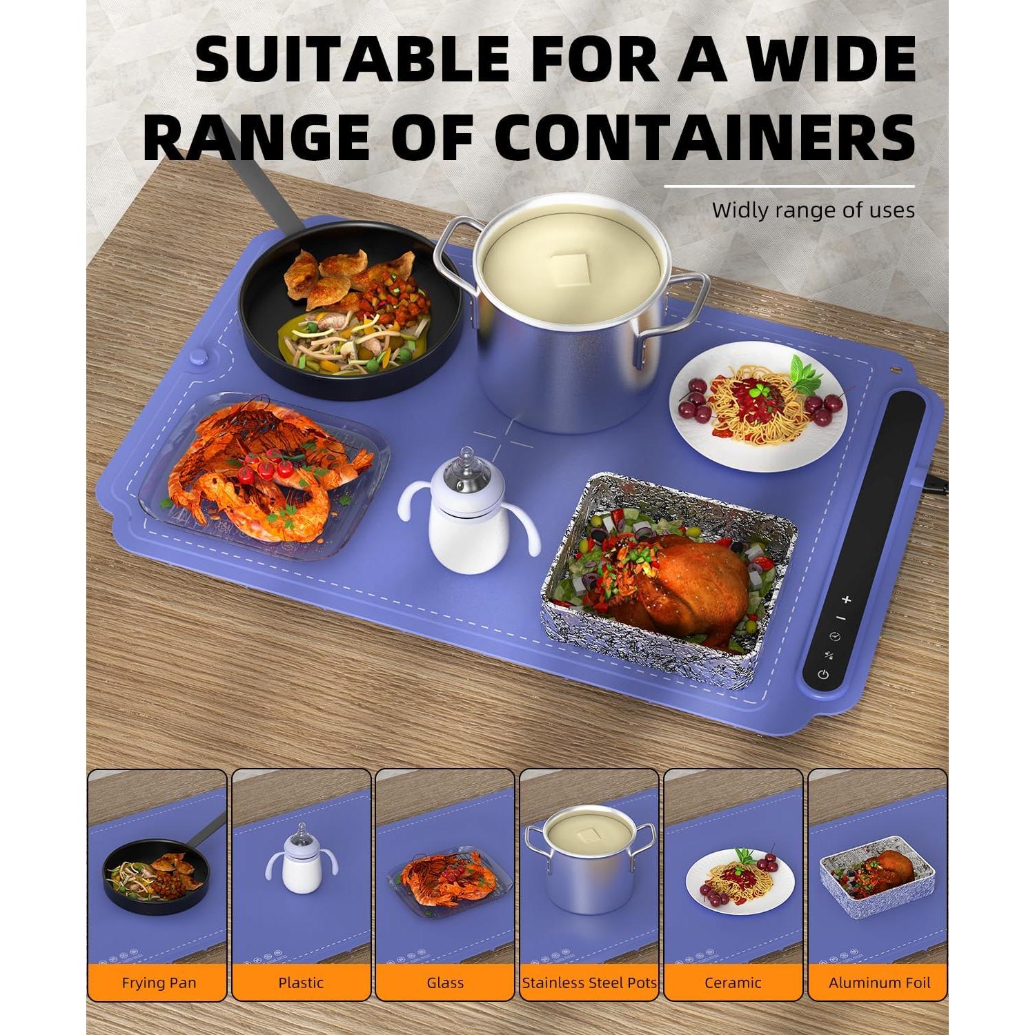 Bandeja Calentadora Eléctrica SEEFINE 250W 12.7x40.6cm Azul