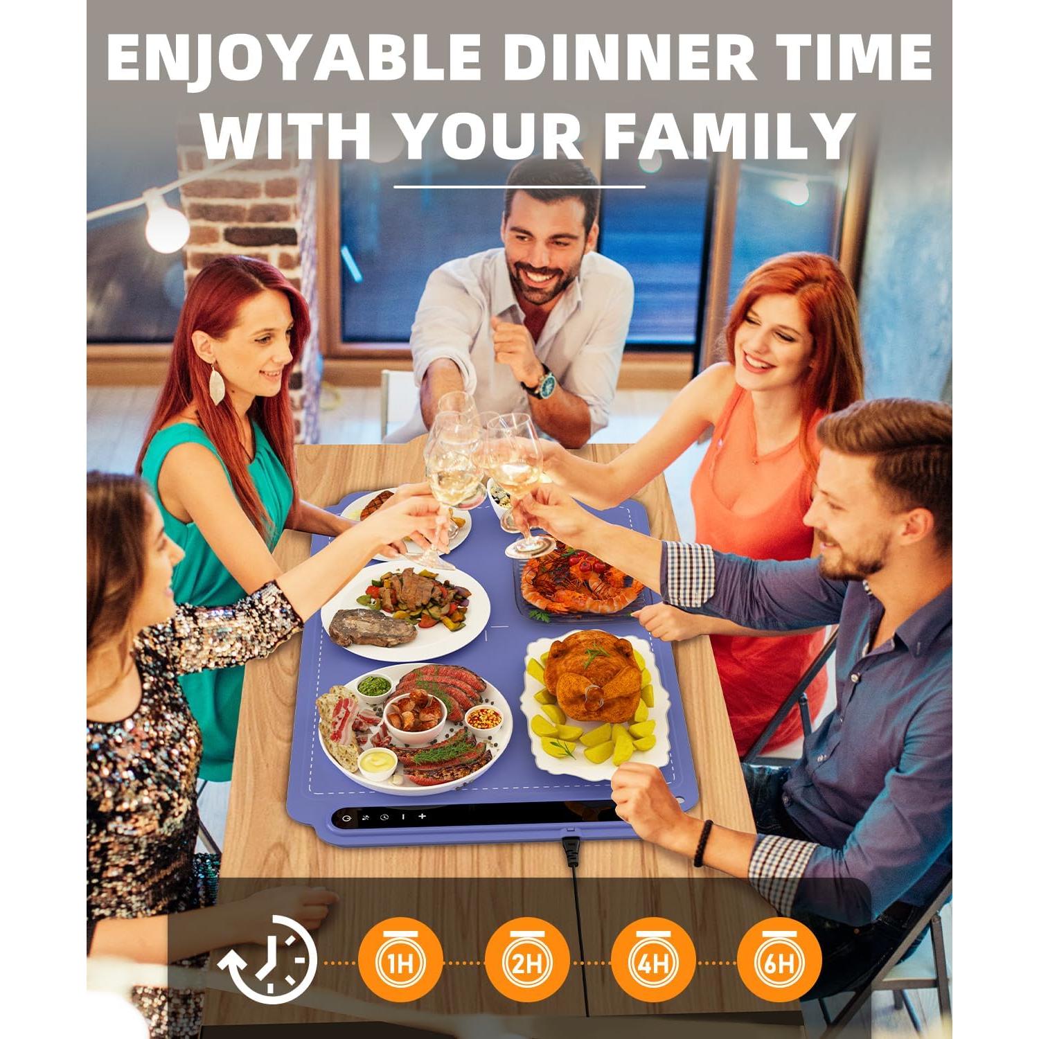 Bandeja Calentadora Eléctrica SEEFINE 250W 12.7x40.6cm Azul