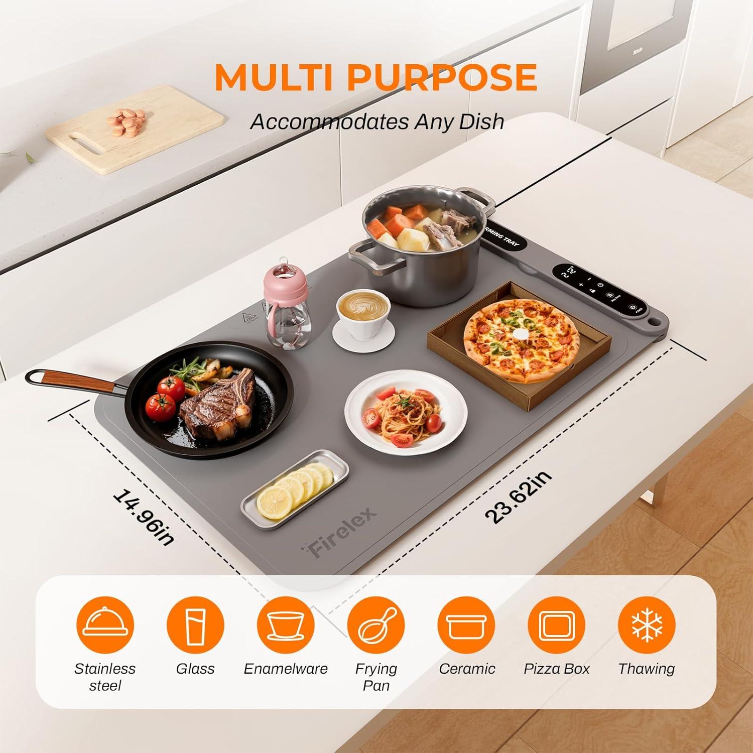 Alfombrilla Calentadora de Comida Firelex 60x38cm Gris