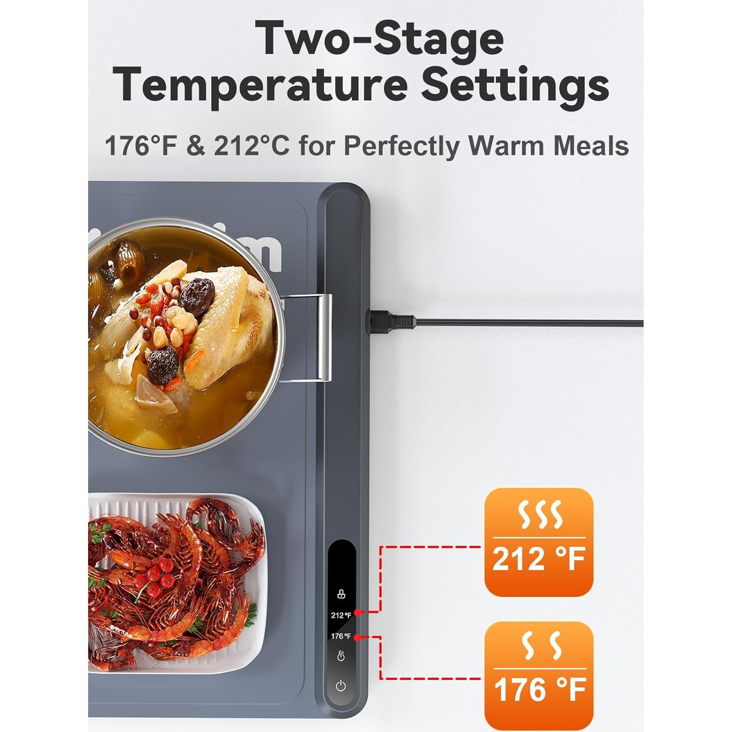 Bandeja Calentadora de Comida Anifrim 61x41 cm Eléctrica Gris