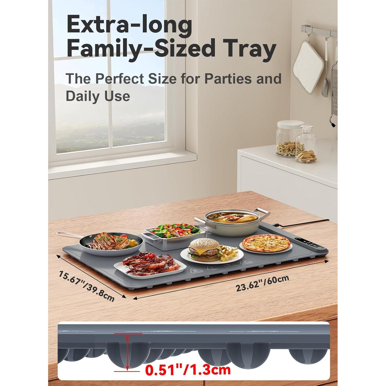 Bandeja Calentadora de Comida Anifrim 61x41 cm Eléctrica Gris