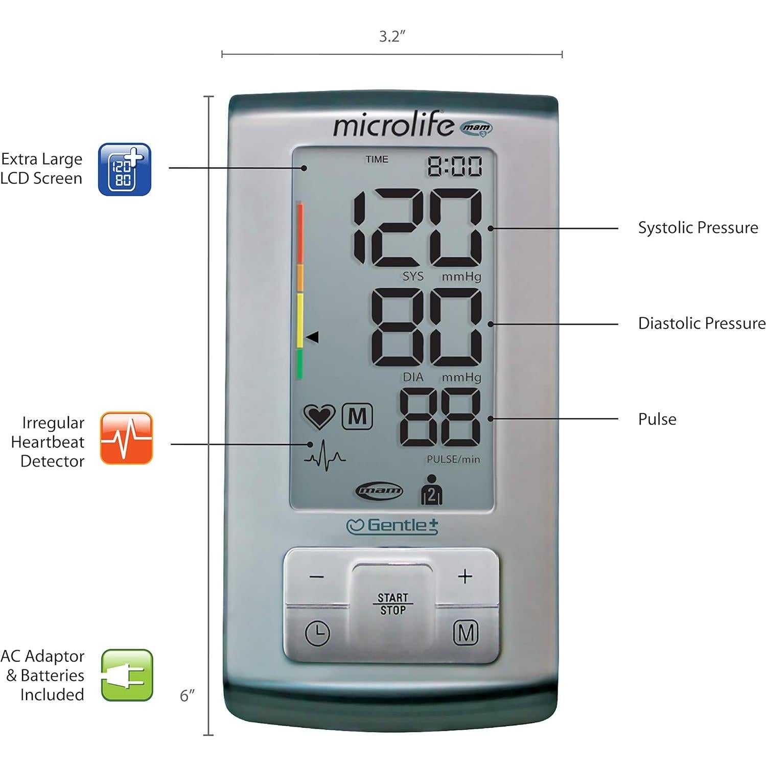 Monitor de Presión Arterial Automático Microlife BP3MC1-PC
