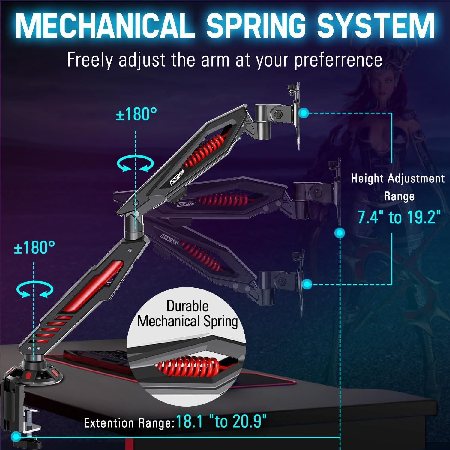 Soporte de Monitor MOUNT PRO PR1007 Ajustable 32" Rojo