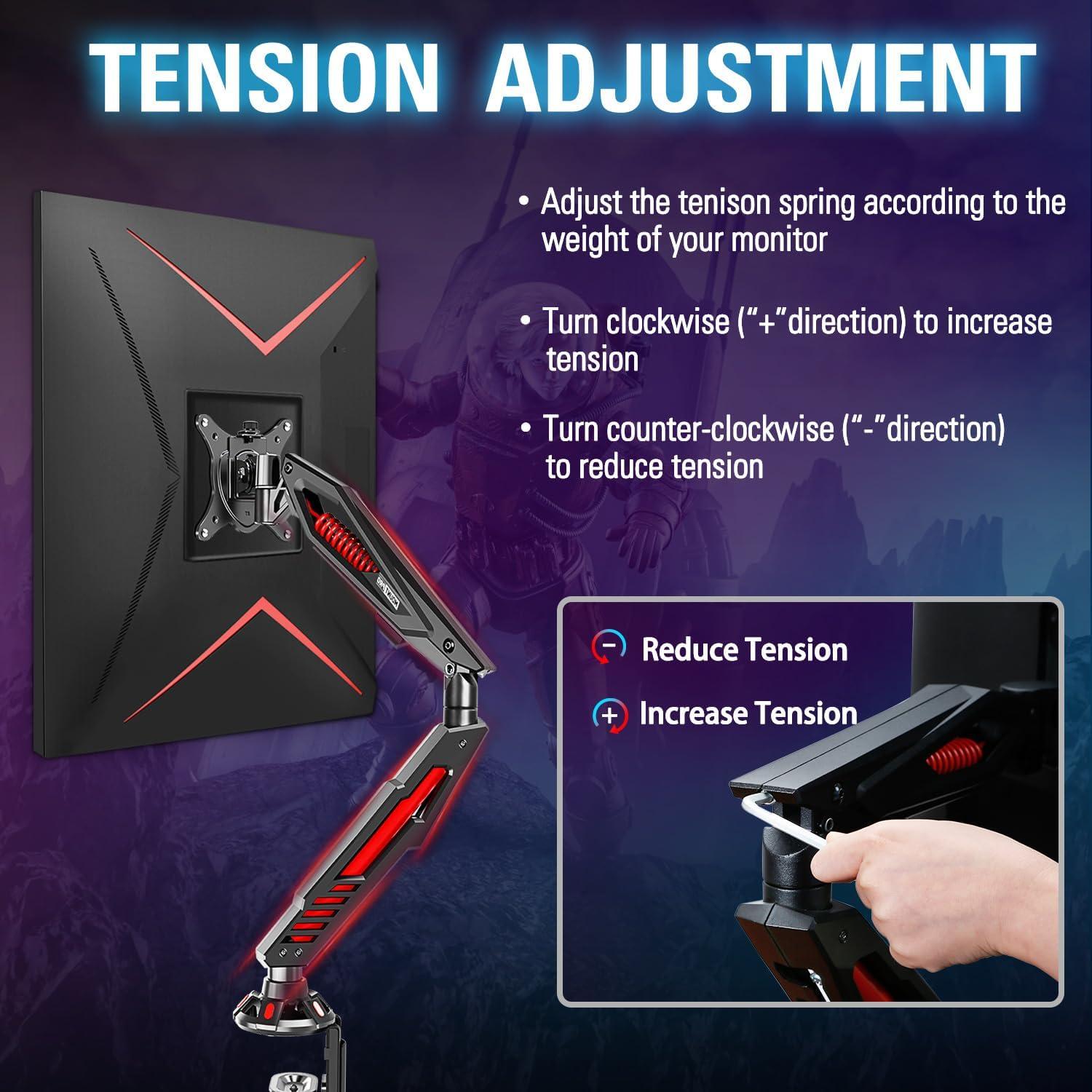 Soporte de Monitor MOUNT PRO PR1007 Ajustable 32" Rojo