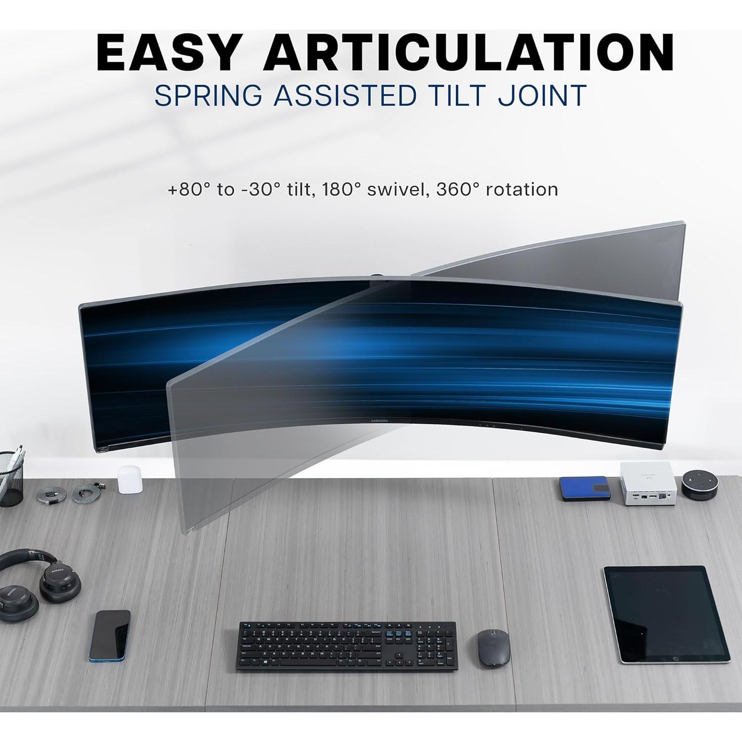 Soporte de Pared VIVO para Monitor Ultrawide 49" Negro