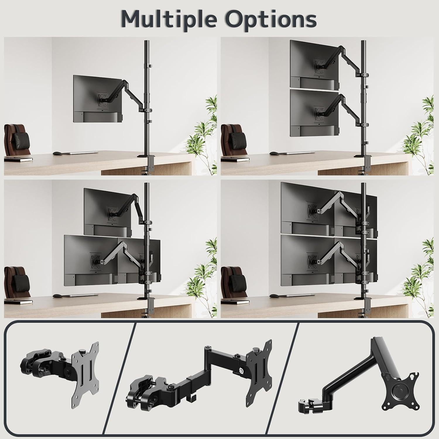 Soporte de Monitor Alto WORLDLIFT 80 cm Ajustable Negro