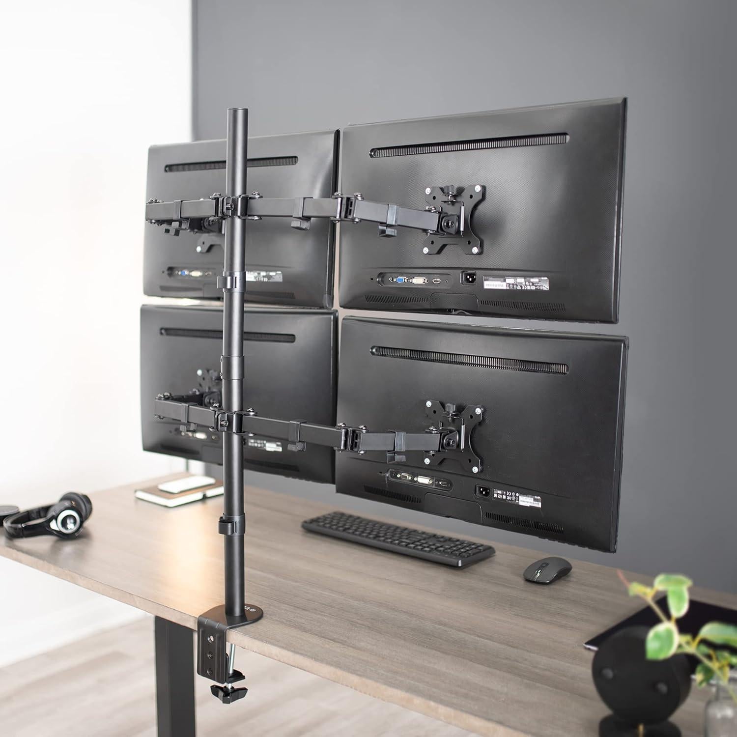 Soporte Cuádruple para Monitor VIVO STAND-V004 30" Negro