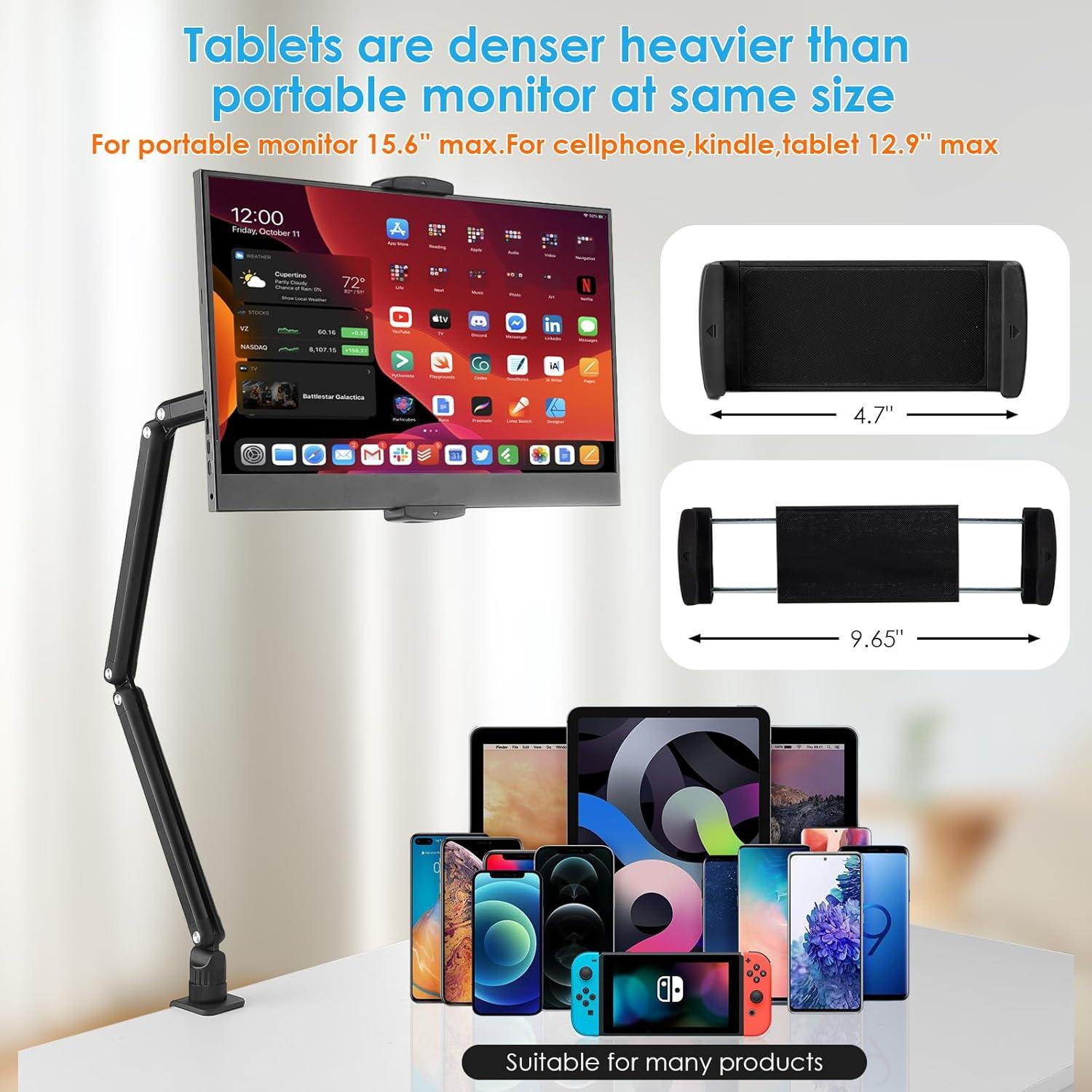 Soporte Plegable para Tablet Polbecky 15.6" Máx, Rotación 360°