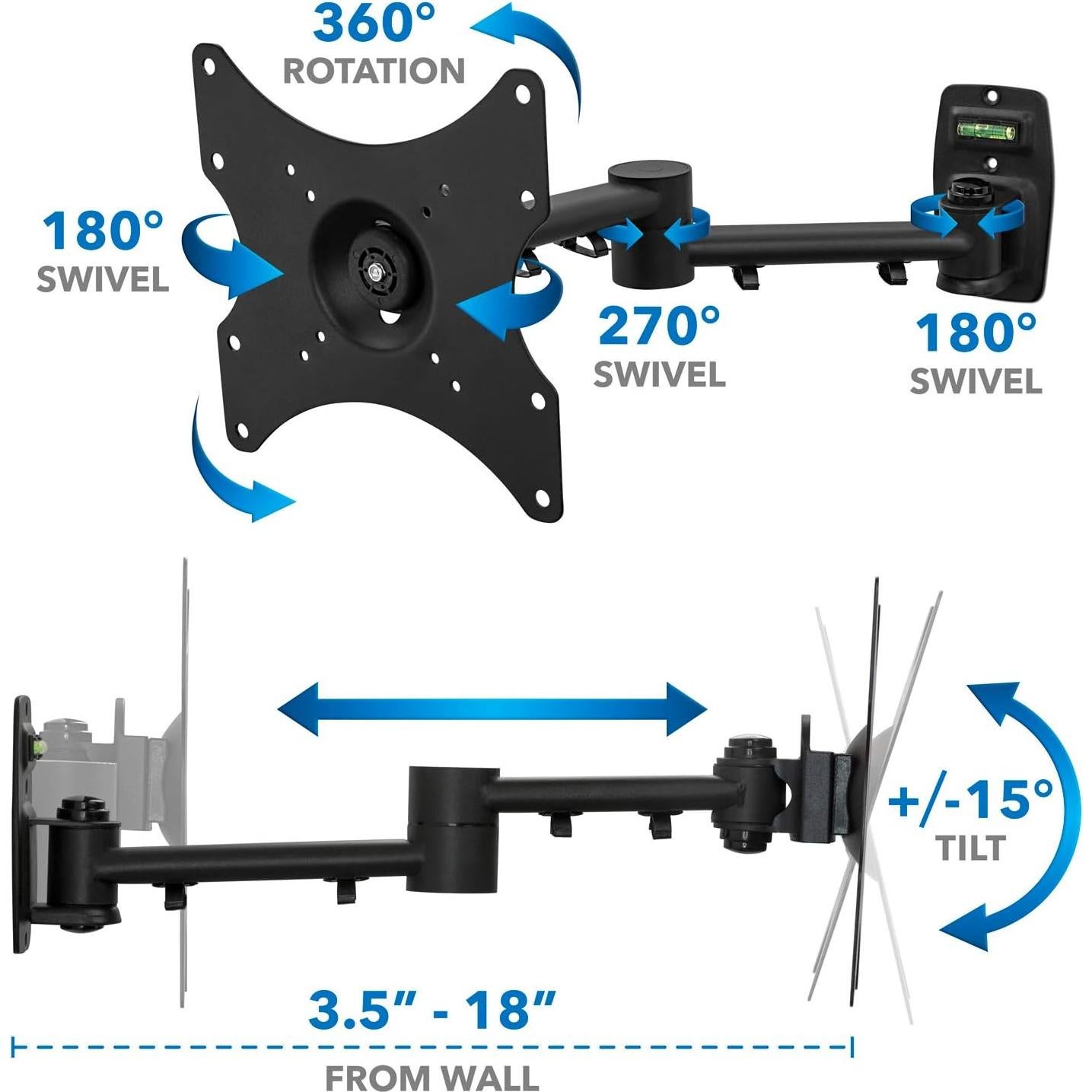 Soporte de Pared para TV Mount-It! 13-42" Articulado VESA 20kg