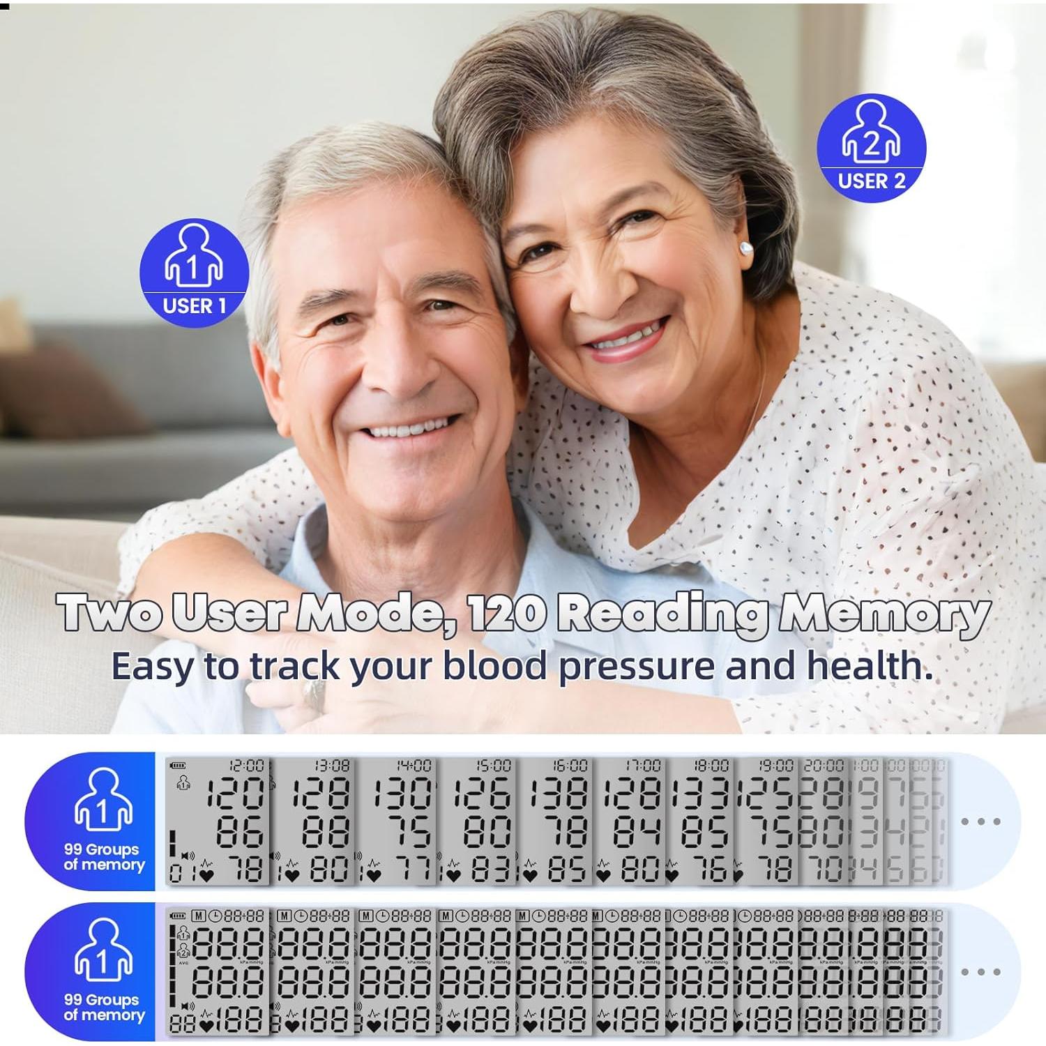 Monitor de Presión Arterial Brazo Superior GUAEVER BP351A - Recargable, Pantalla LED, 240 Memorias