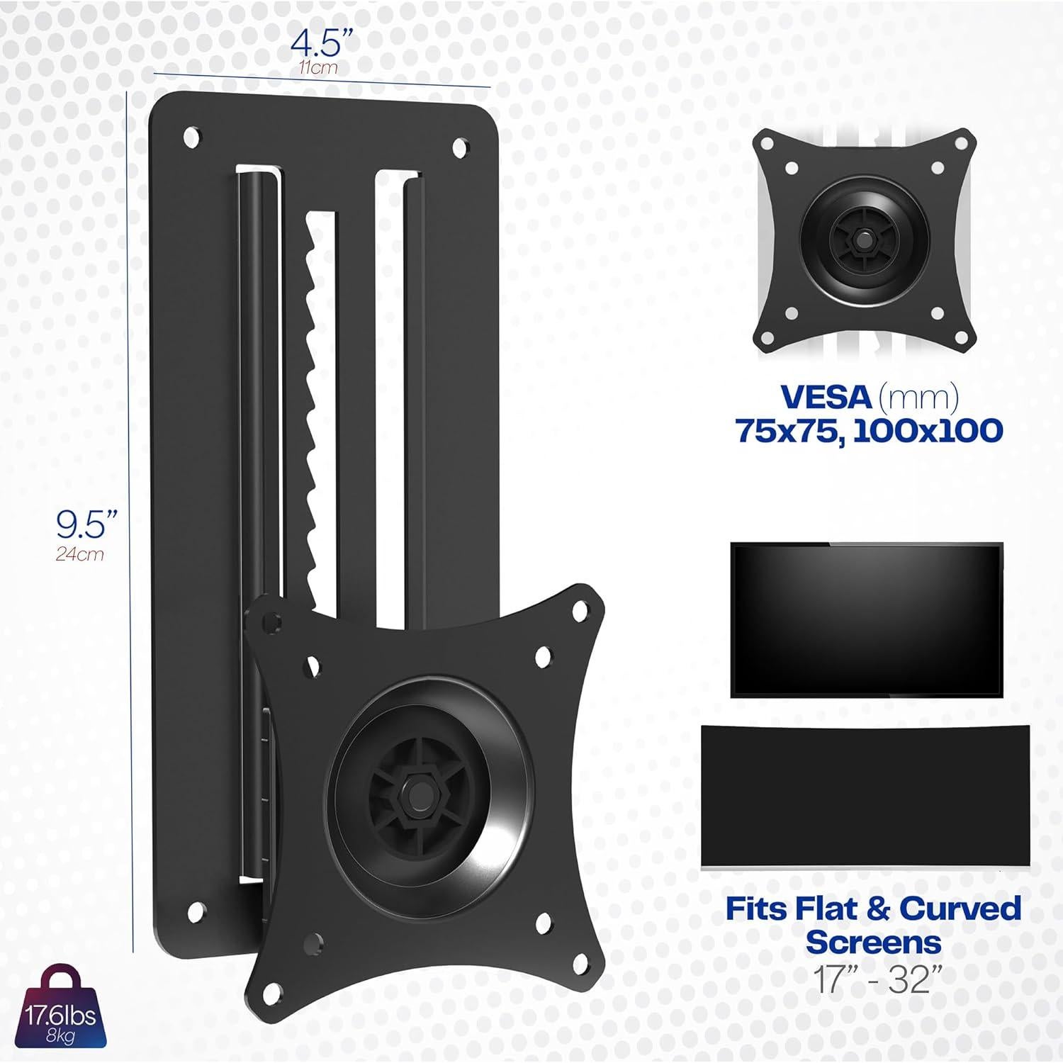 Soporte de Pared Articulado VIVO MOUNT-VW01A para Monitor 43-81cm