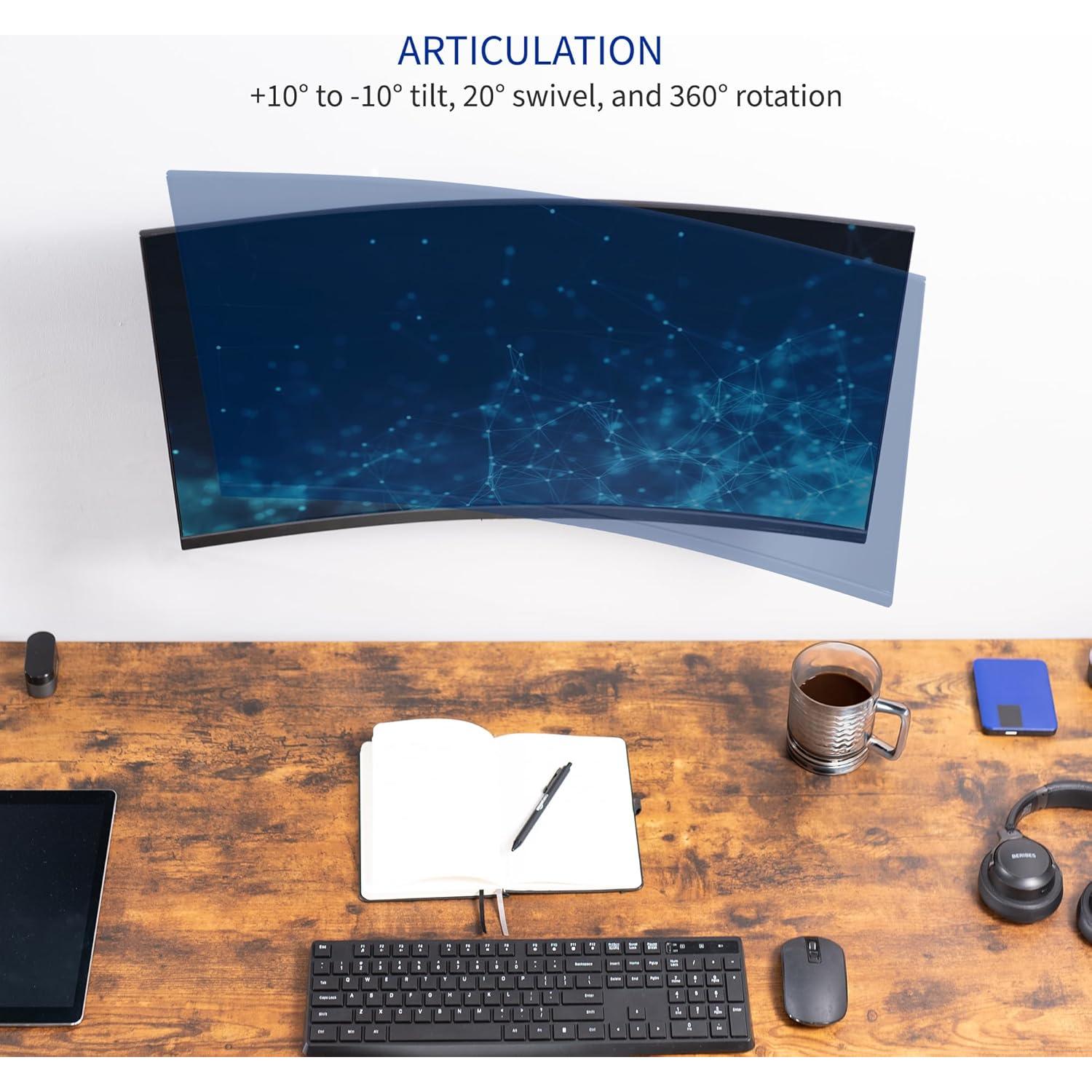 Soporte de Pared Articulado VIVO MOUNT-VW01A para Monitor 43-81cm