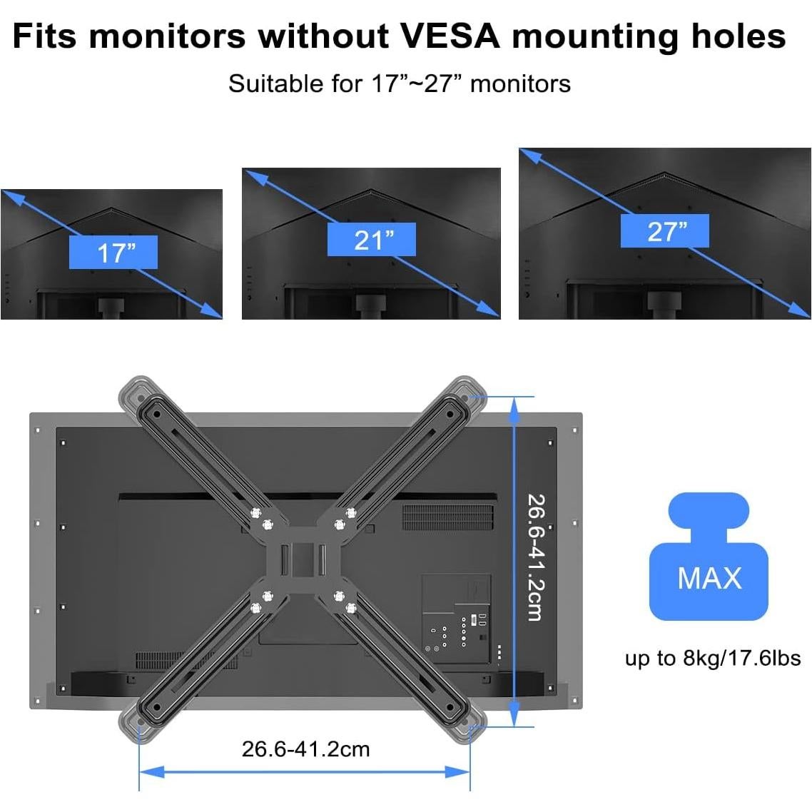 Adaptador VESA Suptek para Monitores 17 a 27" Negro