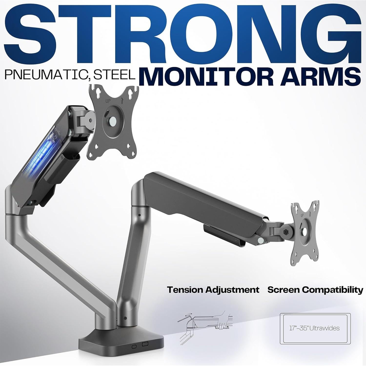 Soporte de Monitor Doble VIVO STAND-V200O hasta 35" Negro