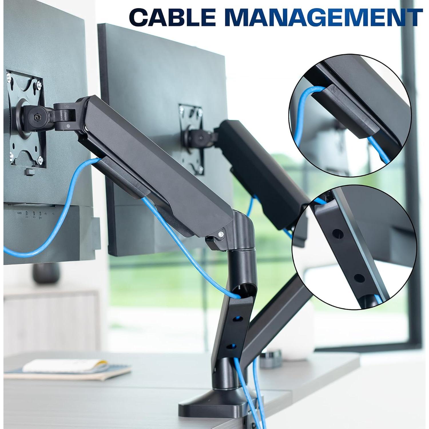 Soporte de Monitor Doble VIVO STAND-V200O hasta 35" Negro