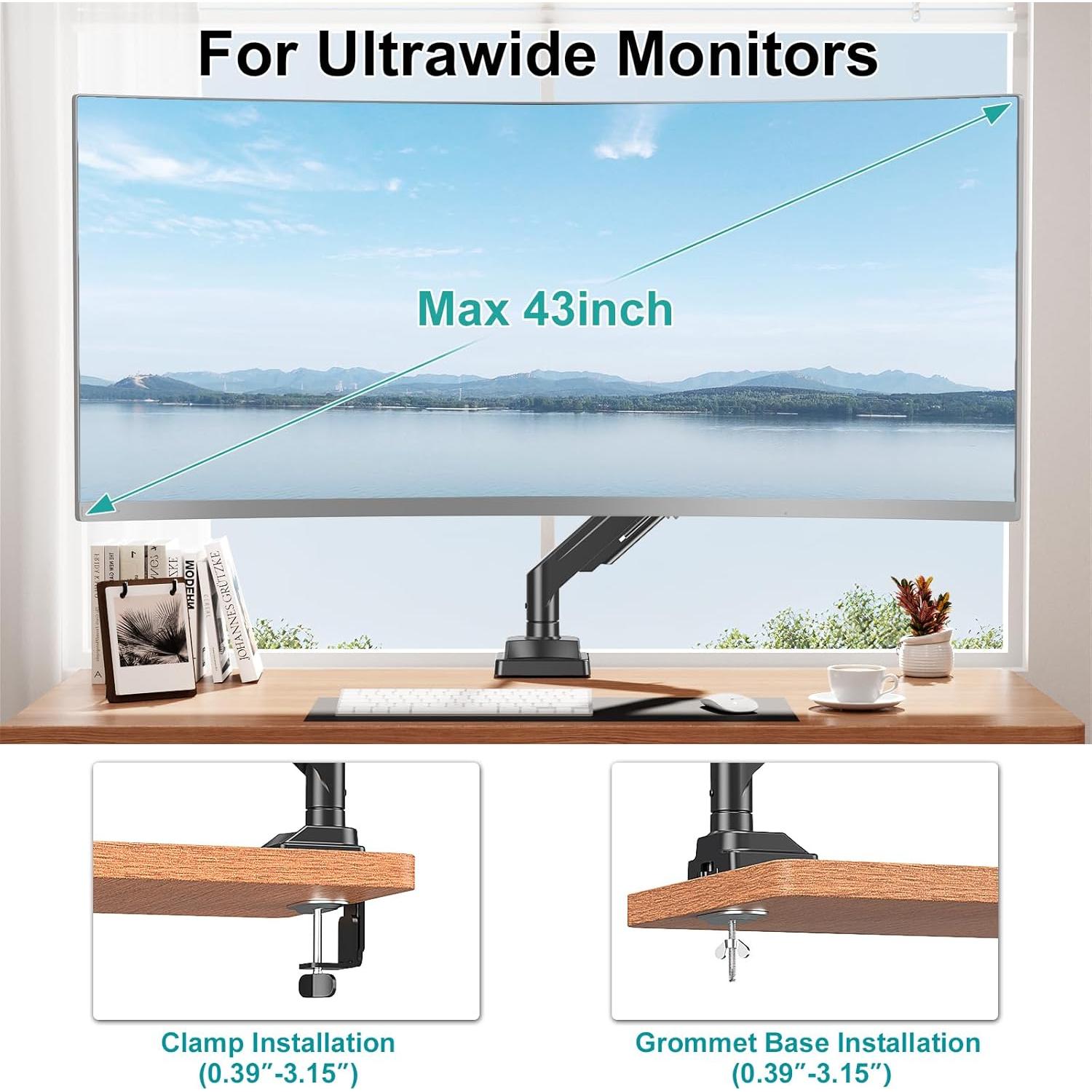 Soporte de Monitor MOUNT PRO Brazo Individual 43" 15kg Ajustable