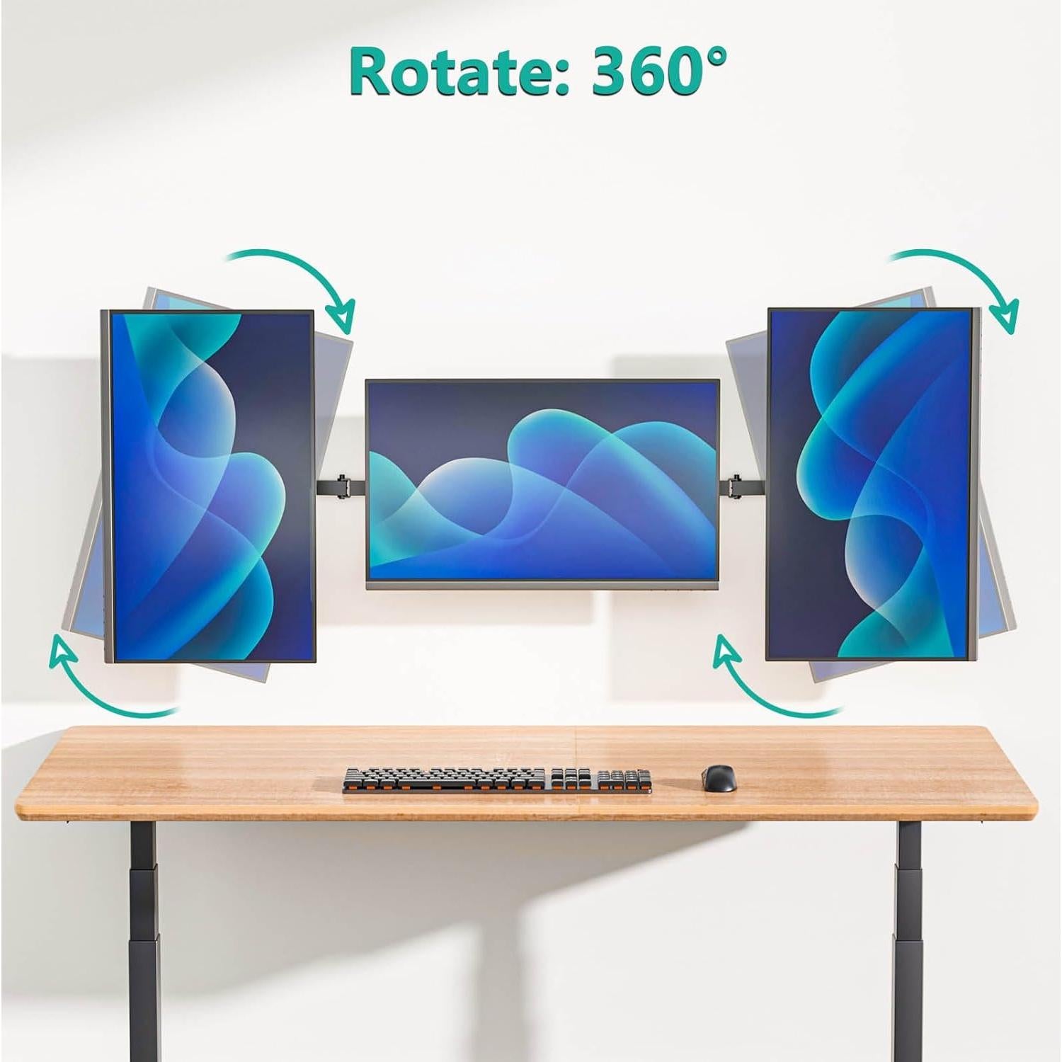 Soporte de Pared para Triple Monitor WALI 17-32" Negro