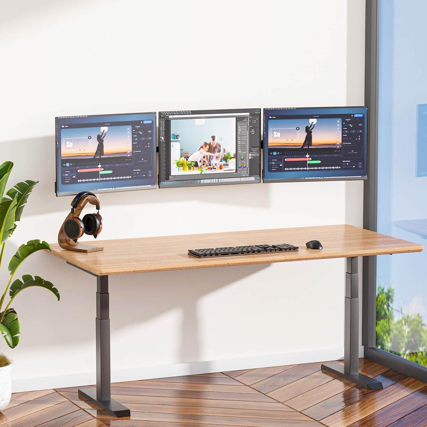 Soporte de Pared para Triple Monitor WALI 17-32" Negro