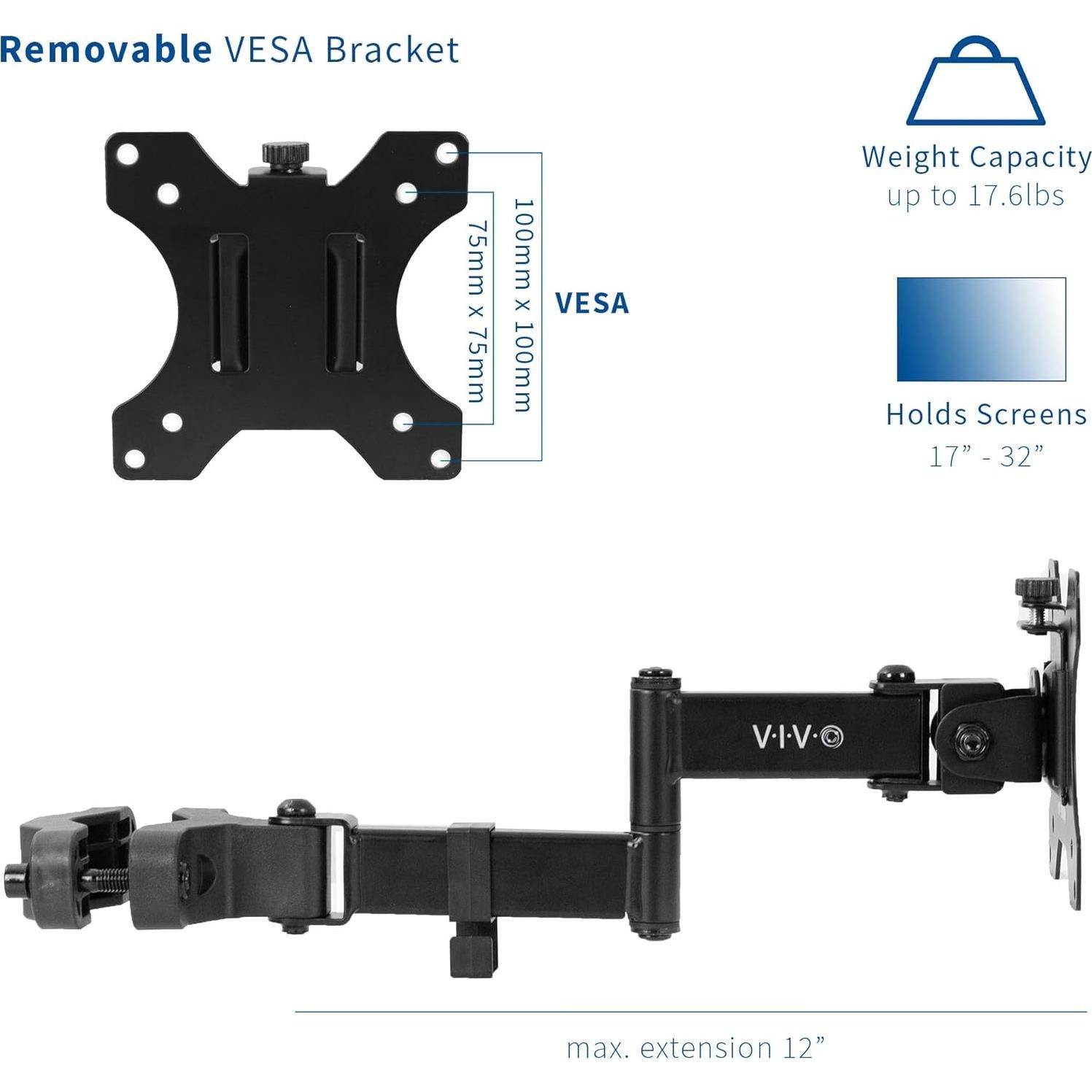 Soporte Universal de Monitor VIVO MOUNT-POLE01A 17-32" Negro