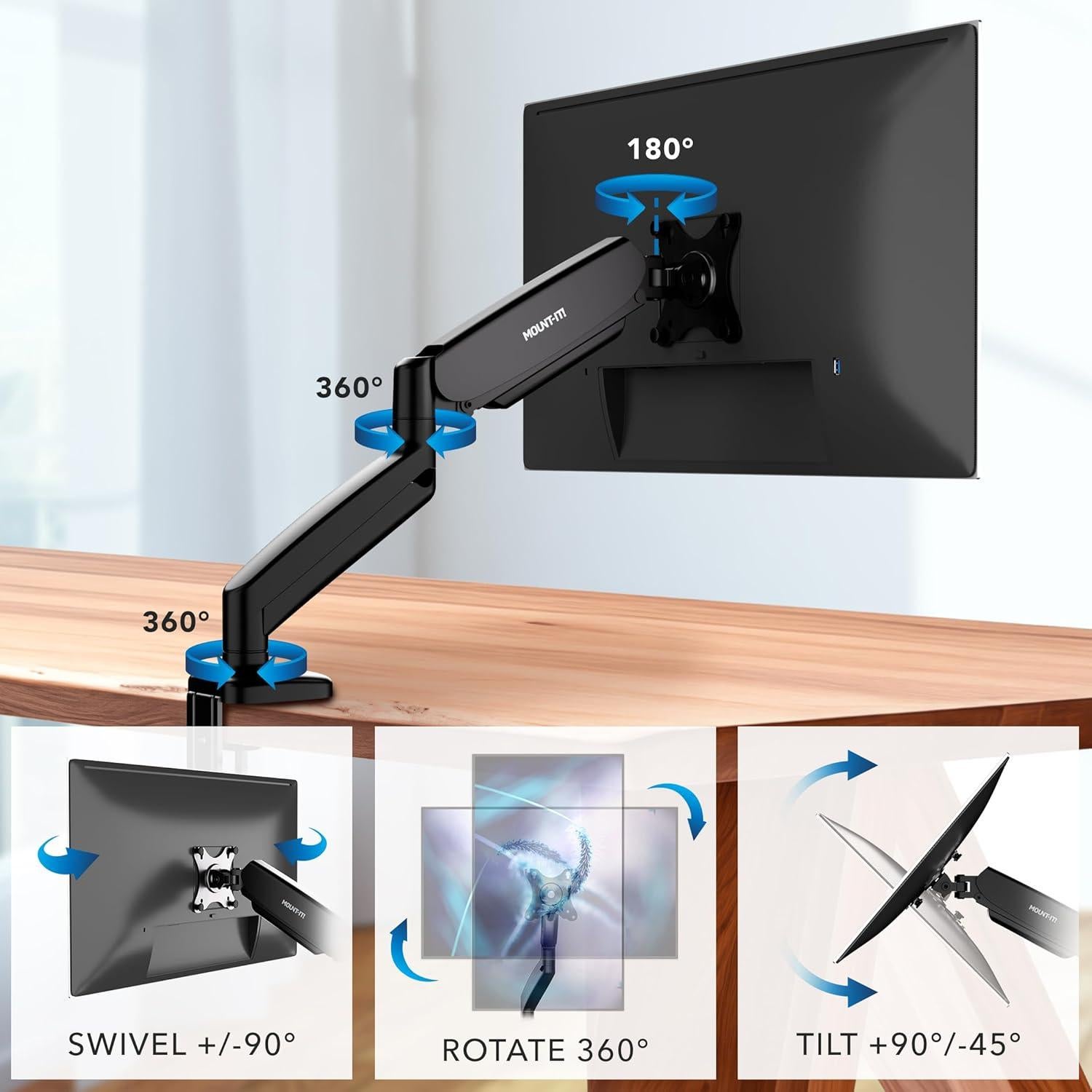 Soporte de Monitor Mount-It! MI-1881BLK Ajustable 13-32"