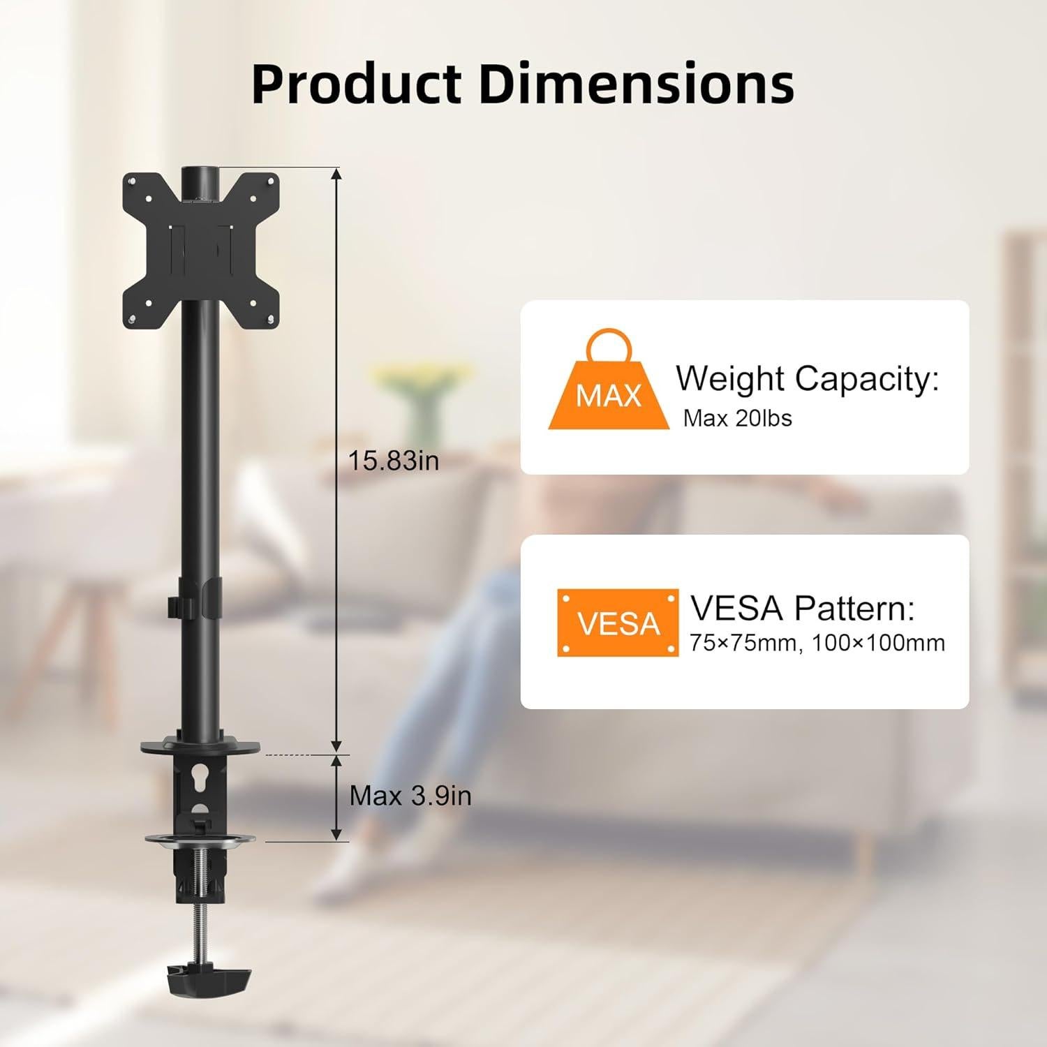 Soporte de Monitor Pholiten Ajustable 13-32" Negro 10 kg