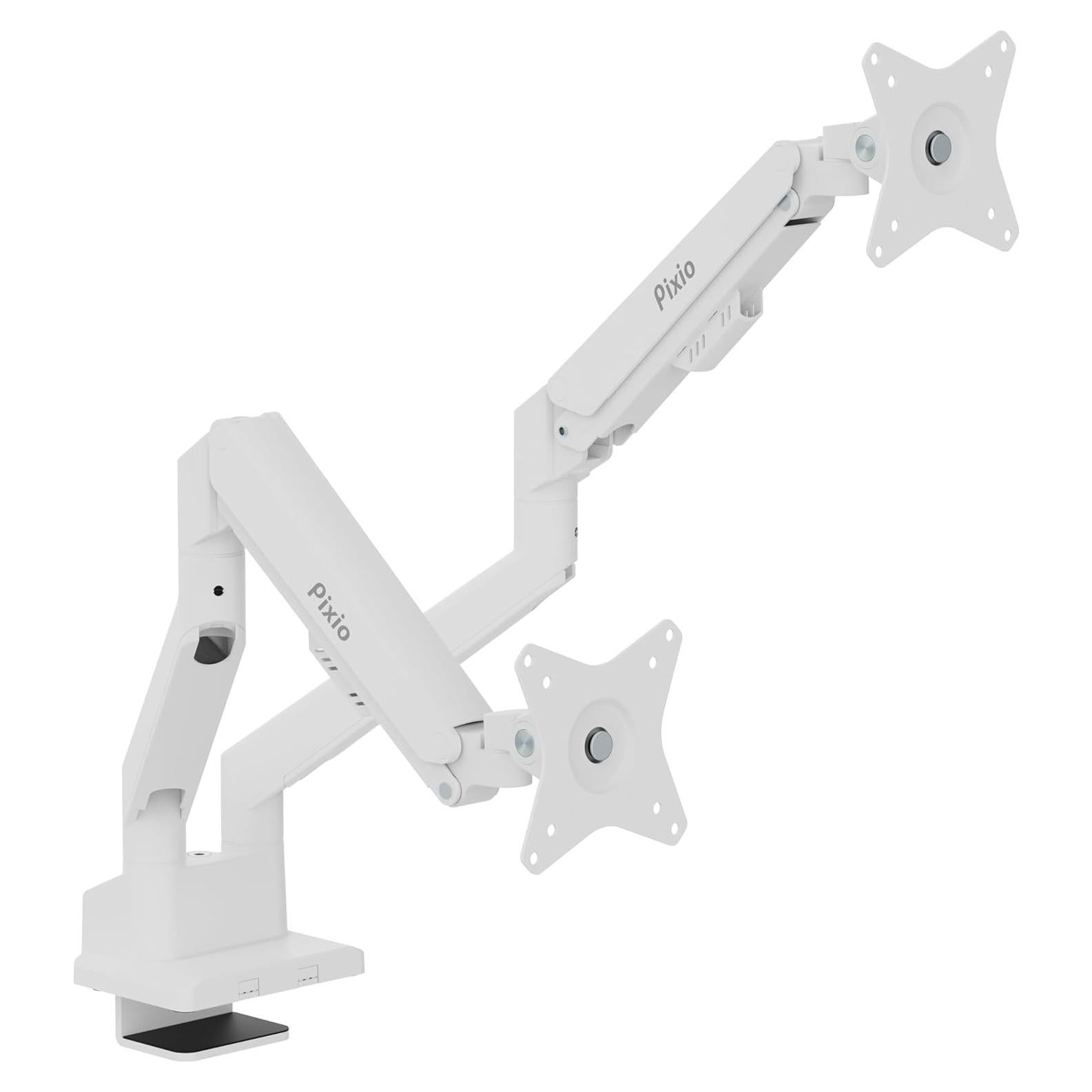 Soporte de brazo para monitor dual Pixio PS1D Wave Blanco - Hasta 32" y 9kg