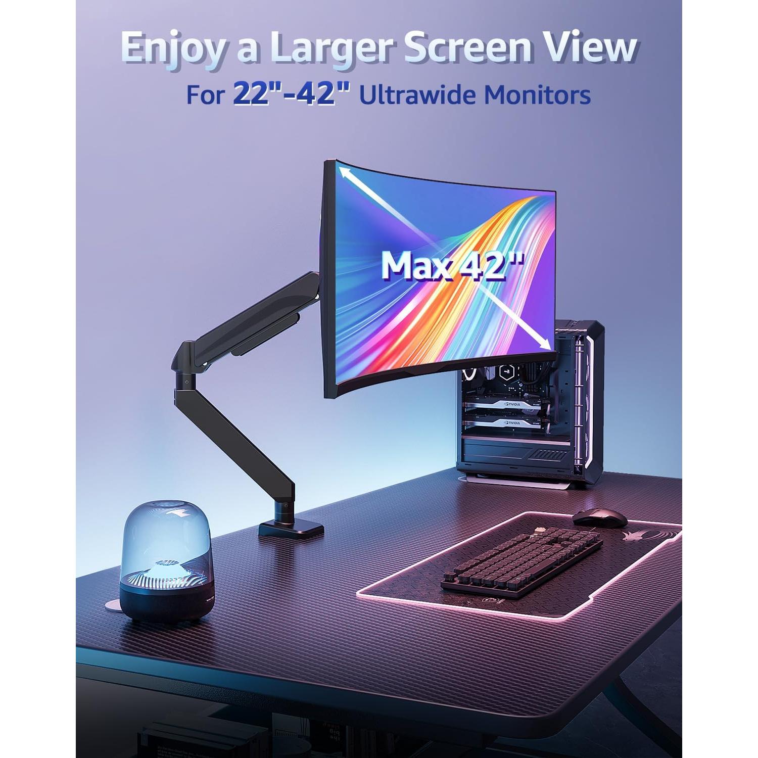 Soporte de Monitor MOUNTUP Ajustable 22-42" Negro 15 kg