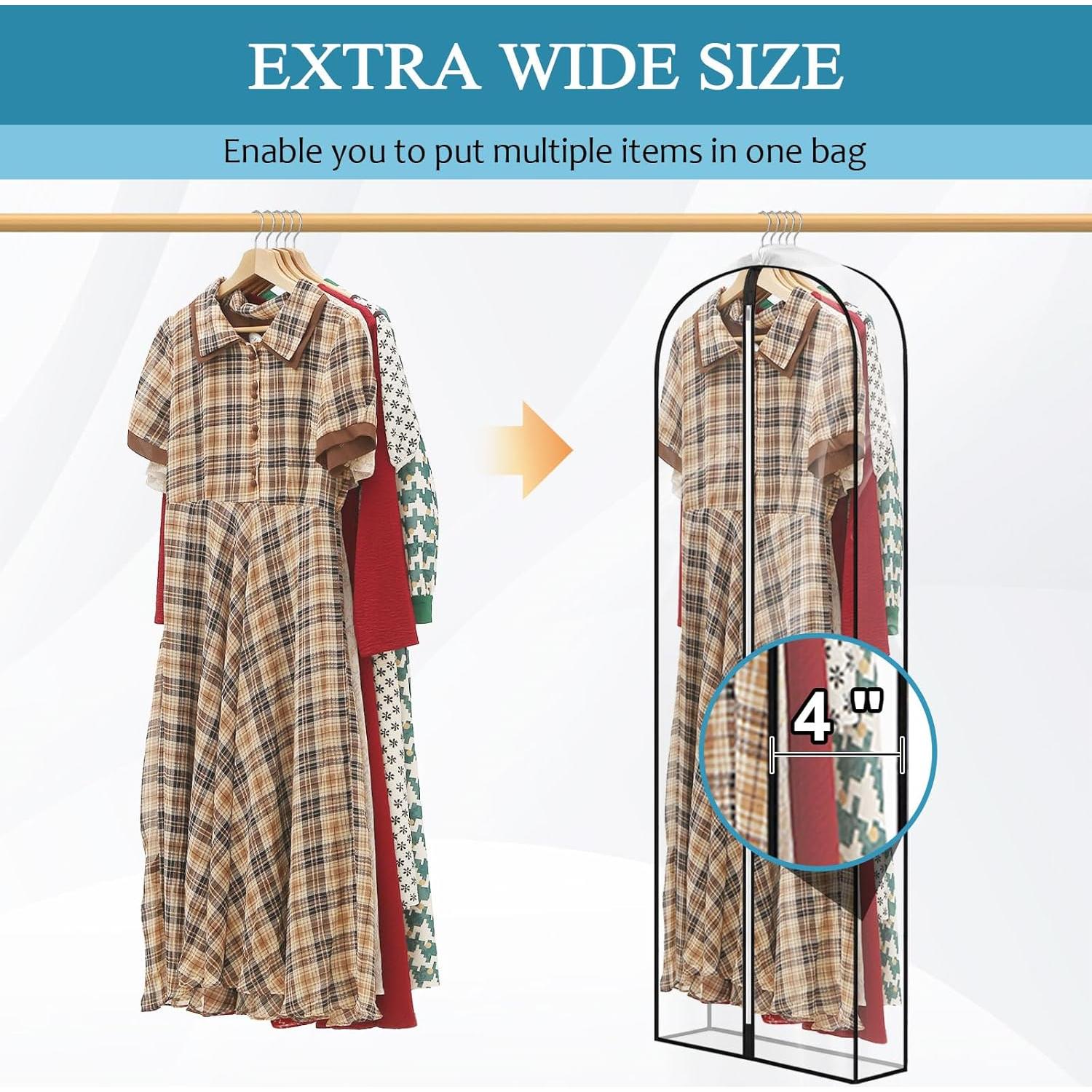 Bolsas de Vestidos Transparentes Perber 60" - Paquete de 4