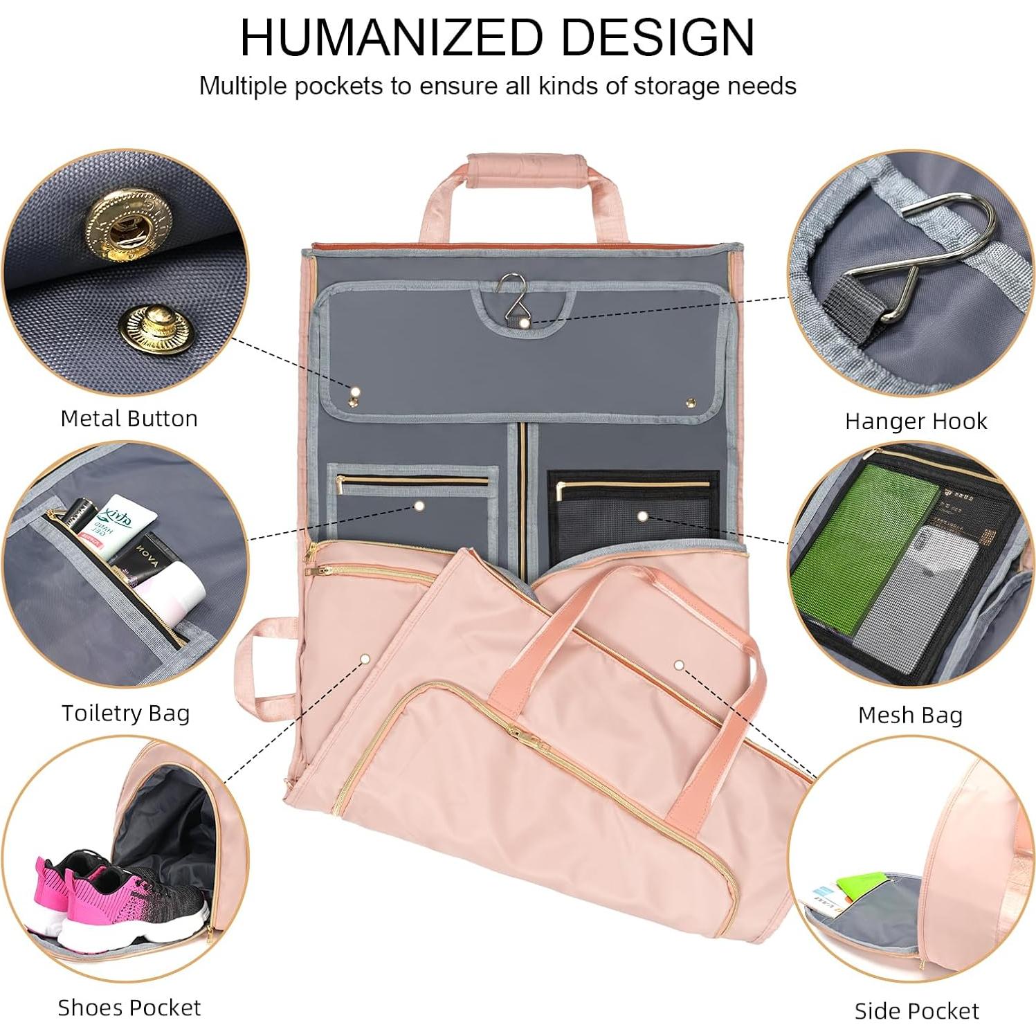 Bolsa de viaje 40L Stillithou rosa impermeable con compartimento