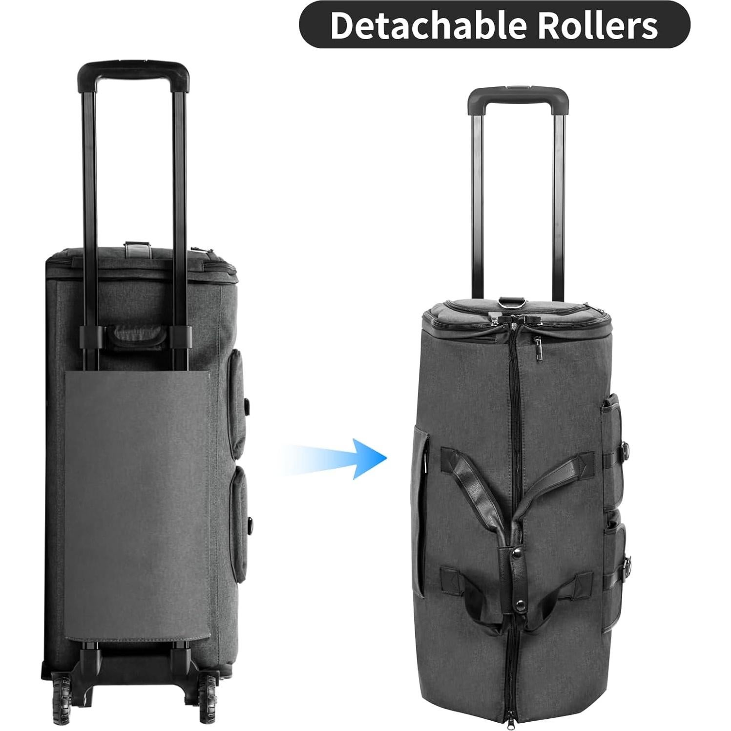 Bolsa de Viaje Rodante Lemohome 63x30x34cm 45L Gris