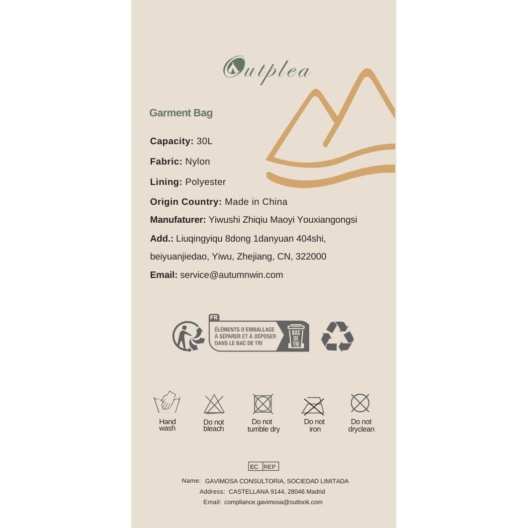 Bolsa Duffle Convertible 34L Outplea Negra con Compartimentos