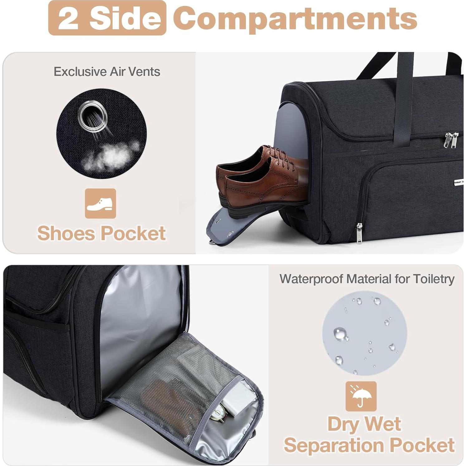 Bolsa de Ropa con Ruedas BP-684014 Negra Grande 55.88x30.99cm