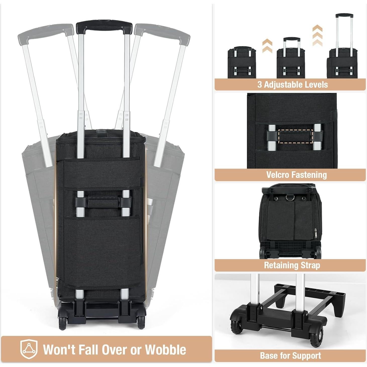 Bolsa de Ropa con Ruedas BP-684014 Negra Grande 55.88x30.99cm