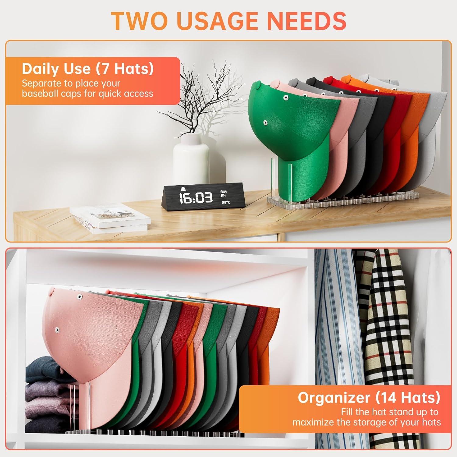 Organizador de Sombreros Kadolina Acrílico para 14 Gorras