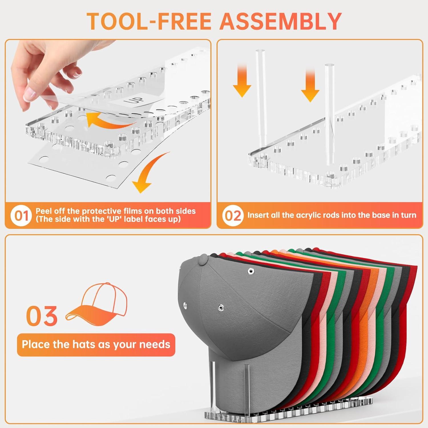 Organizador de Sombreros Kadolina Acrílico para 14 Gorras