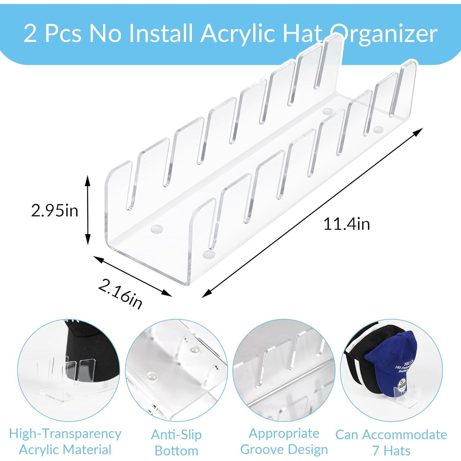 Organizador de Sombreros Acrílico EMOMAS - Paquete de 2