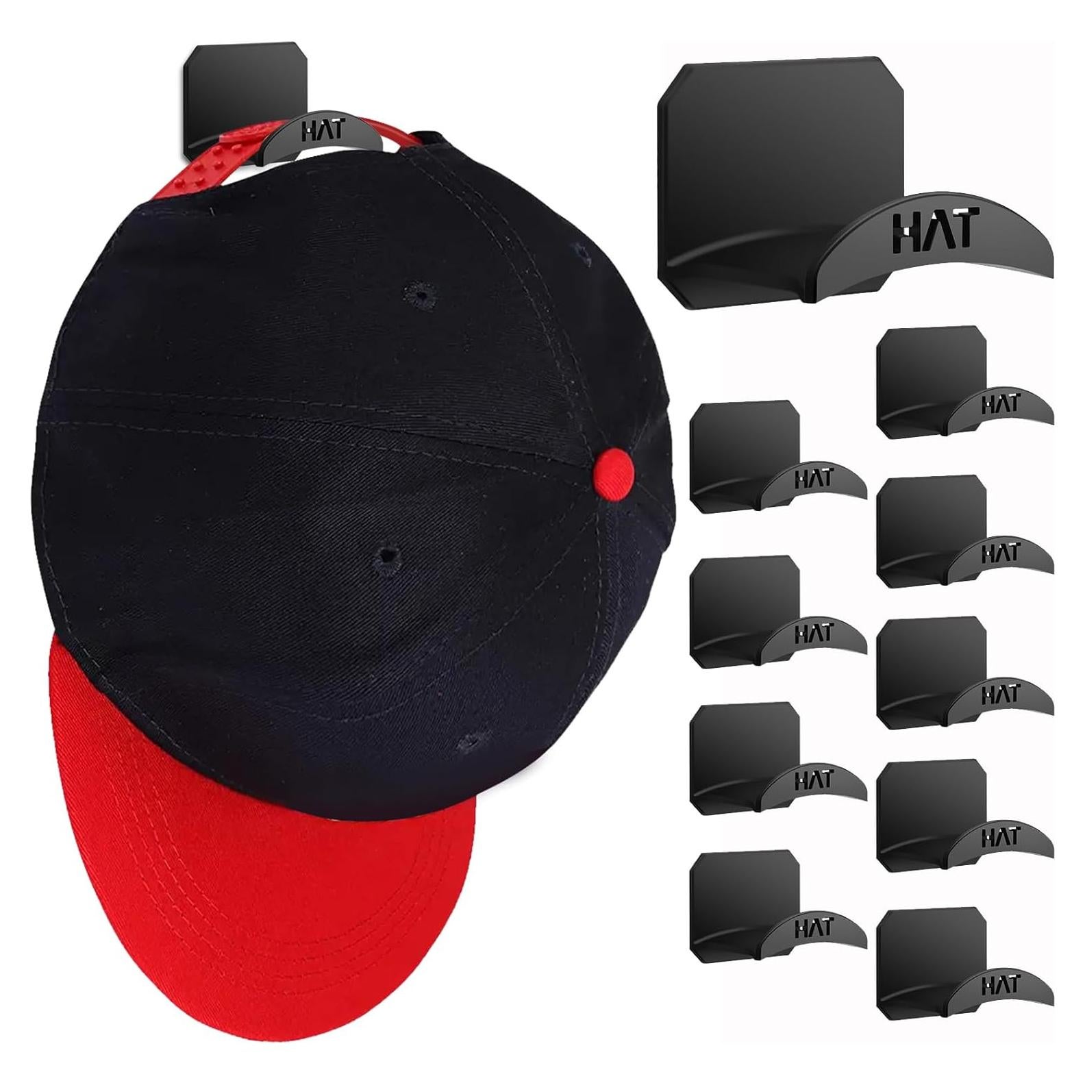 10 Ganchos Autoadhesivos para Sombreros joyliveCY - Negro