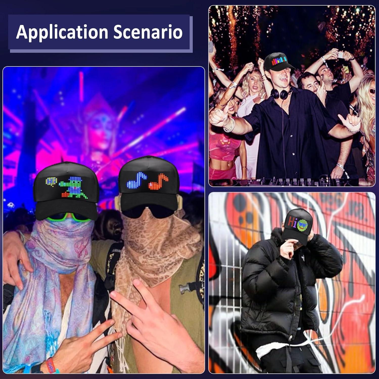 Gorra LED Inteligente GOTUS con App Bluetooth, Personalizable