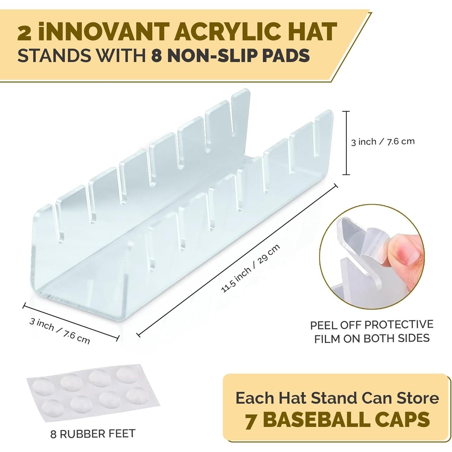 Soporte para Gorras iNNOVANT Acrílico Transparente 2 Piezas